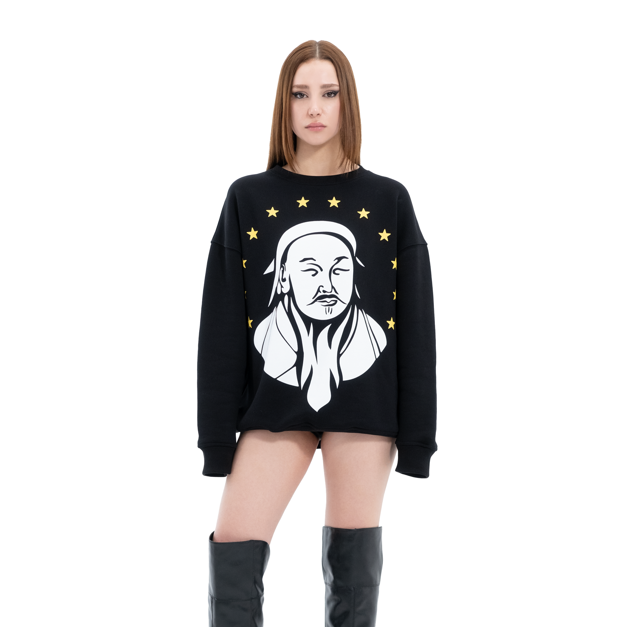 Sevil's Erasmus Sweatshirt Oversized in Black-White