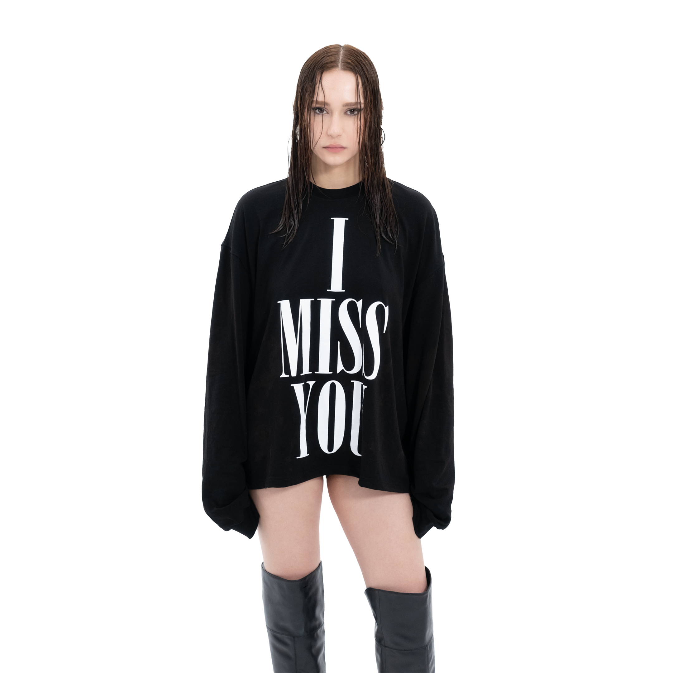 Sevil's I.M.U Long Sleeve Oversized in Black-White